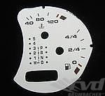 gauge face fuel tank  white   Boxster/996/Turbo/GT2  w/o BC tiptronic