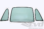Rear & Quarter Polycarbonate Lightweight Window Set 964 / 993 Coupe - 3mm - Green - With Seals
