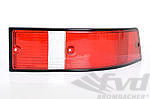 Tail Light Lens  911  / 930  1969-89 - Right - USA - Red Lens with Black Trim
