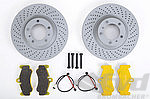 Brake Service Kit front 997.2 Turbo with PAGID yellow for cars w/o centerlock (Steel brake)