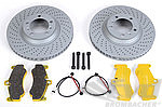 Brake Service Kit front 997.2 Turbo with PAGID yellow for cars w/o centerlock (Steel brake)