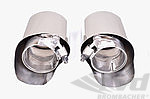 Exhaust Tip Set 991.2 - Brombacher Edition - Polished Stainless - Oval 4.3" - For PSE - Without Logo