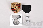 Hood Crest III Kit - Genuine Porsche - Gold - Black Script