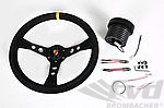 GT2 Steering Wheel Kit - Black Suede - Yellow Indicator - ø 350 mm - For Models With AB