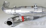 End Muffler "M&M" RACE 996 3,4L with 100 cell sport catalytics for OEM Headers