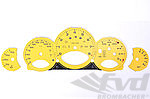FVD Brombacher Instrument Face Set 997.2 Turbo - Racing Yellow - PDK - MPH - With Logo