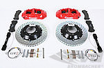 Brembo GT Sport Brake System - Front - 6 Piston - Drilled - 355 x 32 mm - Red Caliper