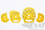 FVD Brombacher Instrument Set 991.1 Turbo - Racing Yellow - PDK - KPH - Celsius - Logo + Tach Ring