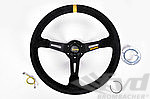MOMO Steering Wheel - Mod. 08 - Suede Black - 6 x 70 mm Bolt Pattern