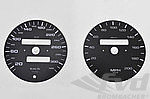 Zifferblattsatz Schwarz  965 3,6L /993 Turbo kmh/mph - nur ohne Bordcomputer