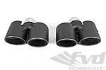 Double Sport Tailpipes Stainless Steel - Varnished Carbon - 997.1/997.2  3,6L Ø 2x89mm