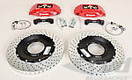 Sport Brake System - FRONT - BREMBO GT - 4 Piston - Drilled - 355 x 32 mm - caliper red