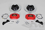 Sport Brake System - Rear - Brembo GT - 4 Piston - Drilled - 345 x 28 mm, caliper red