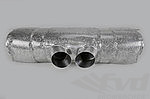 Muffler out of Exhaust System Race 997 GT3 Cup "M&M" , with tips 2x76mm, thermoprotection