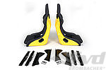 RS Replica Seat Set 964 / 993 - Leather - Black / Black - Shell Yellow -  Includes Adapters + Slider