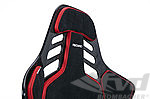 RECARO PODIUM CF, cushion pads Black Alcantara/Red Leather - Size L ( FIA and European TUV), Drivers