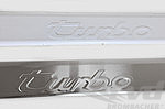 Einstiegsleiste Satz (2 Stk.) - Edelstahl Silber Gebürstet - Schriftzug "turbo" - 930/965/993 Turbo