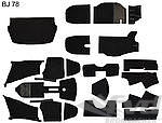 Moquette complète 911 "RS" 74-86  velours noir inclus tapis de sol avants