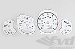 FVD Brombacher Instrument Face Set 991.1 Turbo S - White - PDK - MPH - Fahrenheit - With Logo