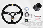 Steering Wheel Kit - MOMO - Rally Series - Black Suede / Black Stitching