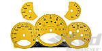FVD Brombacher Instrument Face Set 997.2 Turbo S - Speed Yellow - PDK - KPH - With Logo