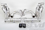 Valved Exhaust System 997.1 GT3 / GT3 RS - 200 Cell Sport Cats - Black Tips 2 x 80 mm (Stock Size)