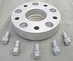 Wheel Spacer Cayenne - 35 mm - Hub Centric - Anodized with Bolts - Silver - Sold Individually