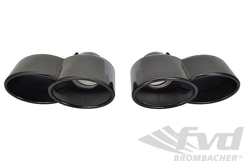 Exhaust Tip Set 997.1 Turbo - Quad Oval - Black Chrome - Cargraphic