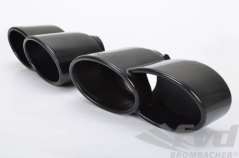 Exhaust Tip Set 997.1 Turbo - Quad Oval - Black Chrome - Cargraphic