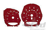 Zifferblattsatz Karmin Rot (RAL 3002) 981 GTS km/h PDK mit rotem Teilstrich bei 30km/h & 50km/h