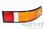 Tail Light Lens 911 / 930 / 959 1973-89 - Right - ROW - Red / Amber with Black Trim