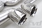 Exhaust System 997 09- "Brombacher" Soundversion Stainless , 200 Cell Cats,center exit tips 2x90mm