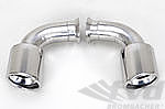 Exhaust Tips, Slight Oval (90mm) Polished Stainless Steel GT3 04-