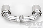 Exhaust Tips, Slight Oval (90mm) Polished Stainless Steel GT3 04-