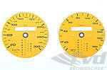 FVD Brombacher Instrument Face Set 964 / 965 3.3L / 993 - Speed Yellow - Rest of World (RoW) Design