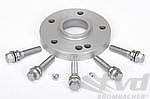 Wheel Spacer Cayenne - 23 mm - Hub Centric - Anodized with Bolts - Silver - Sold Individually