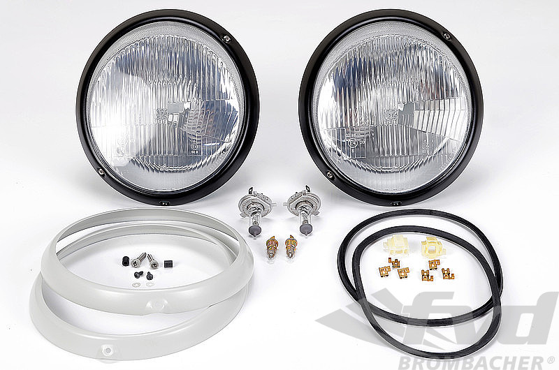 Euro H4 Headlight Conversion Kit 911/ 912 / 964 / 965 - OEM Headlight  Assemblies with Bosch Lenses