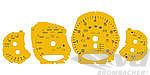 Jeu de fonds de compteur racing jaune 991 Turbo S, PDK, km/h, Celsius
