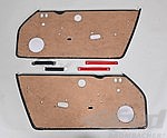 RS Inner Door Panel Set 911 / 930 / 964 / 993 - Leatherette - Guards Red Door Pulls