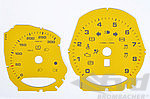 Instrument Face Set 981 Boxster Spyder - Racing Yellow - Manual - KPH - 300 KPH - With Logo