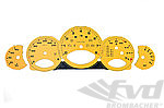 FVD Brombacher Instrument Face Set 997.1 - Speed Yellow - Tiptronic - KPH - 330 KPH