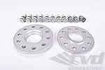 Spacer Set with Locks Macan - 10 mm - Silver - Hub Centric - Sold as a Pair