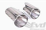Exhaust Tip Set 991.2 - Brombacher Edition - Polished Stainless - Oval 4.3" - For PSE - Without Logo