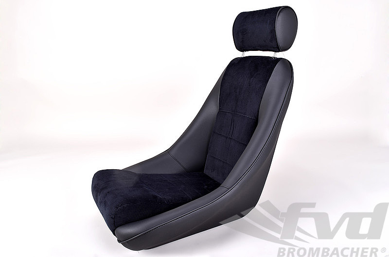 Classic RS Sitz mit Kopfstütze- Bezug Cord schwarz innen , Kunstleder  Schwarz aussen