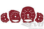 Instrument Face Set 991.2 GTS - Bordeaux Red - PDK - KPH - Tach Logo Backlit