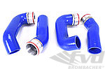 Kit durites de surpression renforcées entre turbo/échangeur 997 turbo/GT2 en bleu