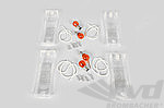 Front Turn Signal Lens Set 911 / 930  1974-89 - Clear - USA - Includes Bulbs
