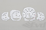 Zifferblattsatz Weiß 991 Turbo, PDK,  mp/h, Fahrenheit