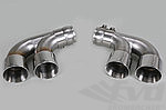 Exhaust Tip Set 997.1 Turbo - Brombacher Edition - Quad Round - Polished Stainless Steel