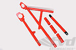 Roll Bar 996 / 997 GT3 / GT2 - Steel Red RAL3020 - Bolt In - X-Diagonal + Harness Bar  - No Sunroof